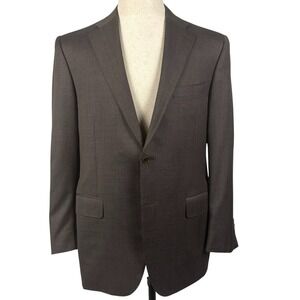 Canali 2Pc Gray Check Wool Suit Mens 42R Jacket 36 Trousers Made in Italy